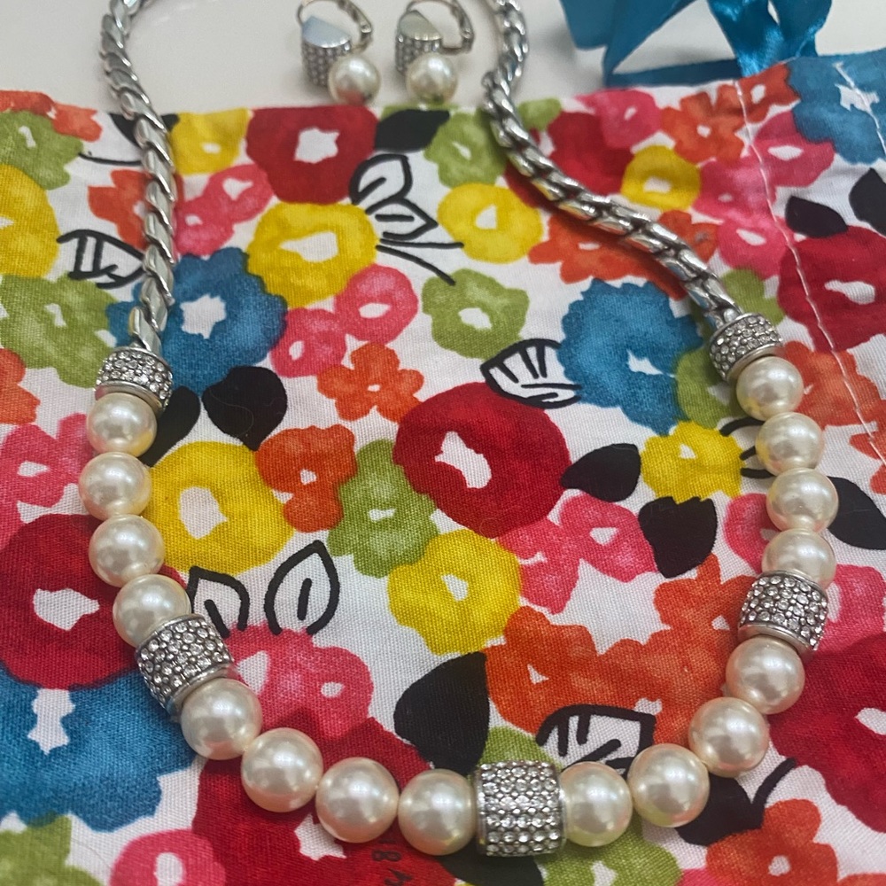 Brighton pearl necklace and earrings.